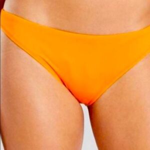 Athleta Bikini Bottom NWT Orange Ribbed Size Large